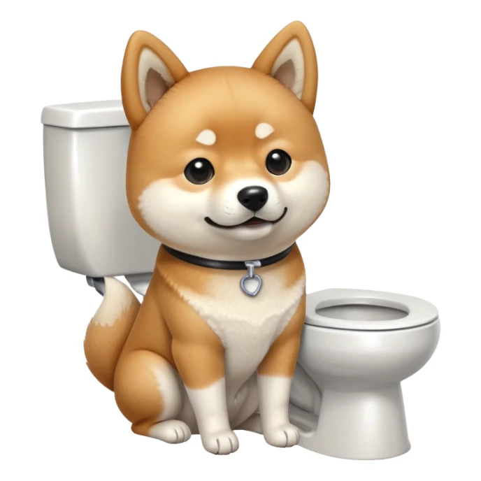A Shiba Inu sitting on the toilet sticker