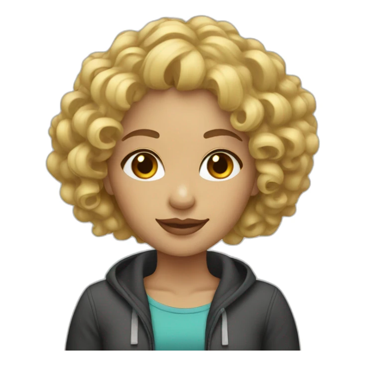 Blonde woman curly hair portrait  sticker