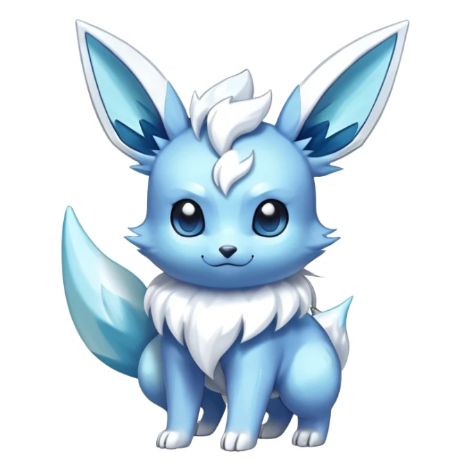Shiny-Eeveelution-Cute-Fakemon-Ice-Pokémon-fusion full body sticker