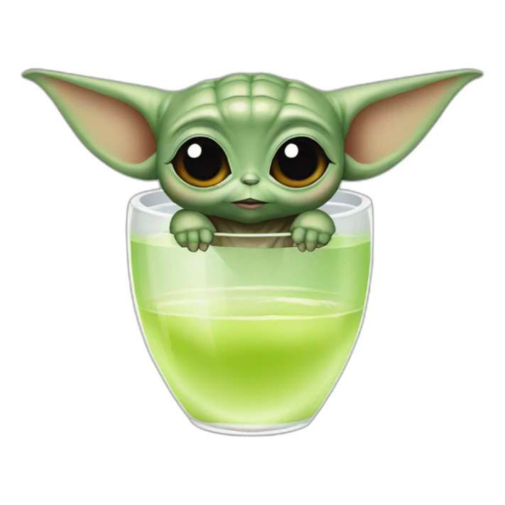 Baby yoda drink glass wine sticker