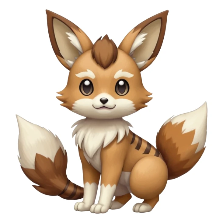 Meloetta-Eevee-Bobcat-Furret-Pokémon-Fakémon-fusion-creature sticker