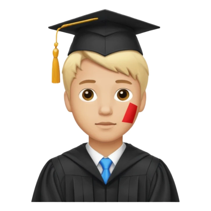 light skin blonde hair man graduated sticker