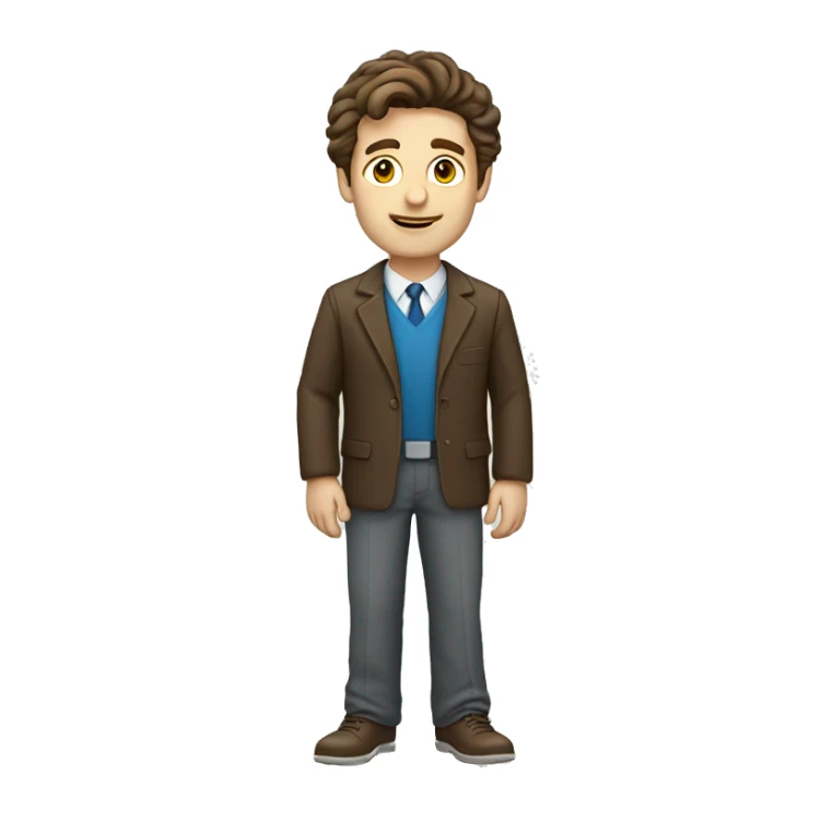  teacher man full body brown hair white skin sticker