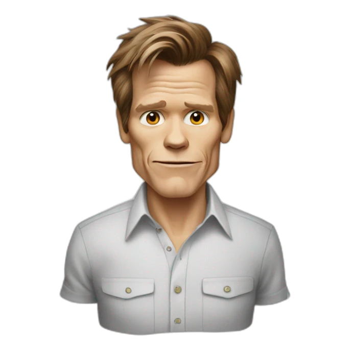 kevin-bacon cartoon wearing shirt sticker