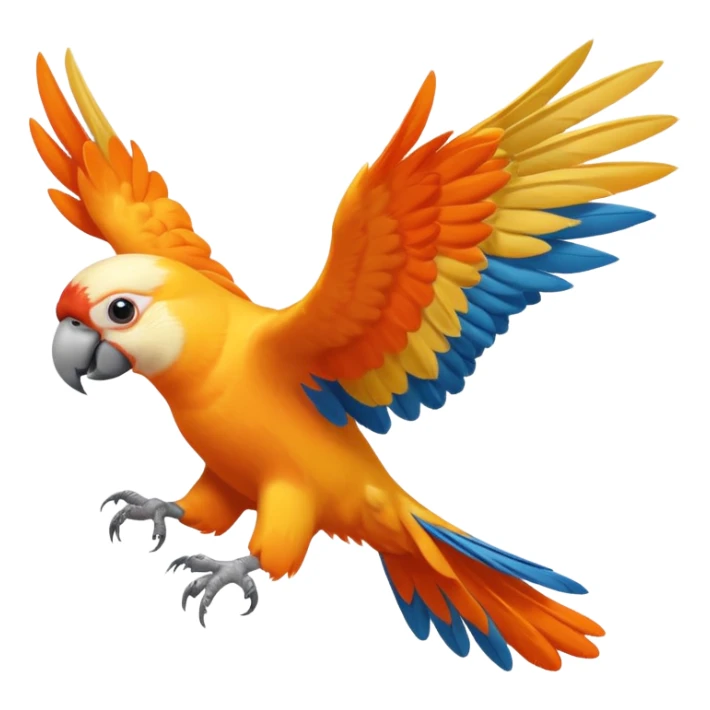 orange parrot cockatiel bird flying sticker