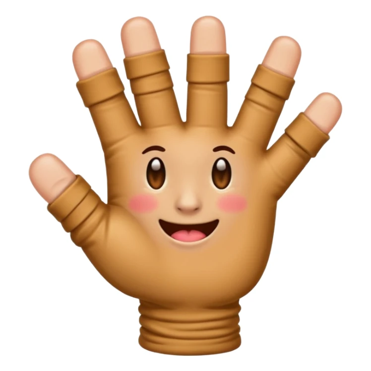 Middle finger emoji wearing fingerless gloves vulgar sticker