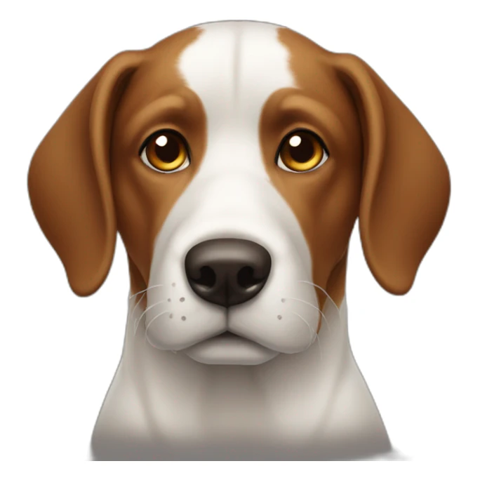 A head of dog white and brown sticker