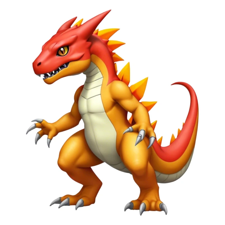  Cool Edgy Shiny Futuristic Ethereal Legendary Greymon-Digimon-Charmeleon-Reptile full body sticker