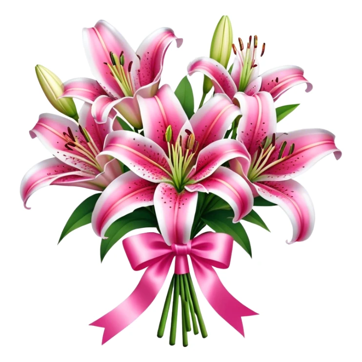 Lily stargazer flower bouquet  sticker