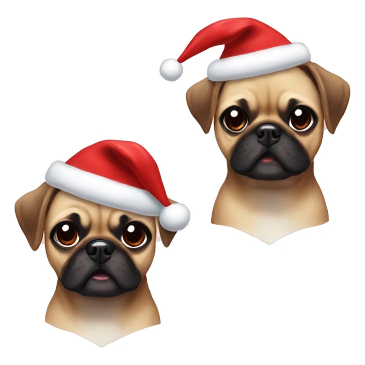 Two happy pugaliers with Christmas costumes sticker