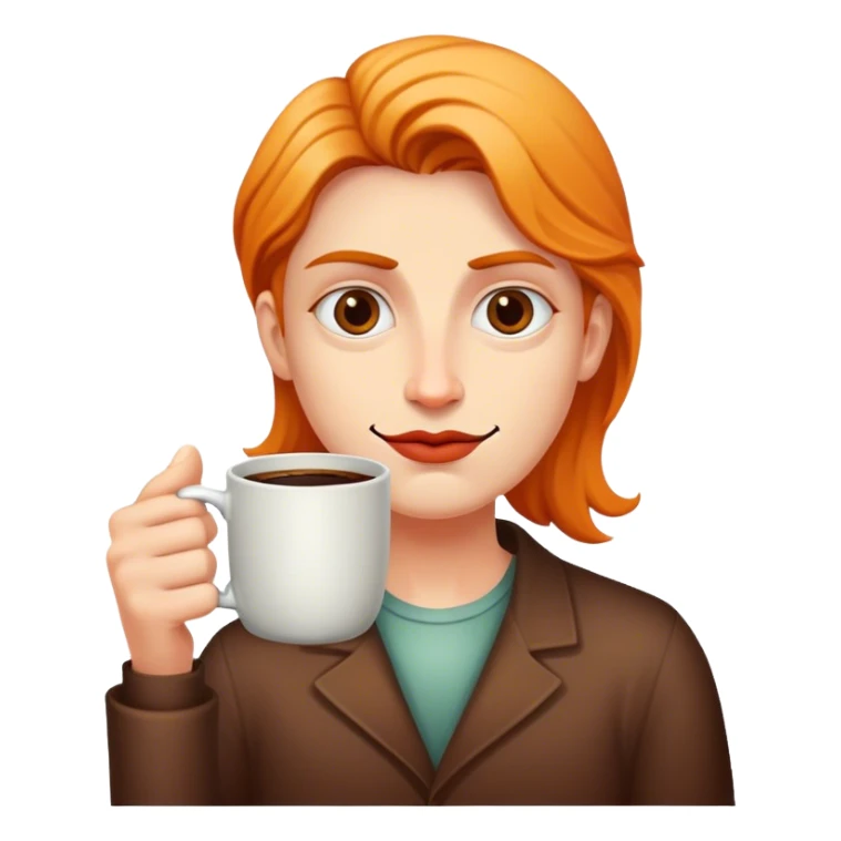 eccentric face with a mug of coffee on each side sticker