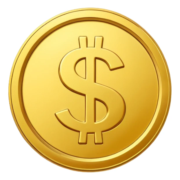 Gold coin with dollar sign emoji sticker