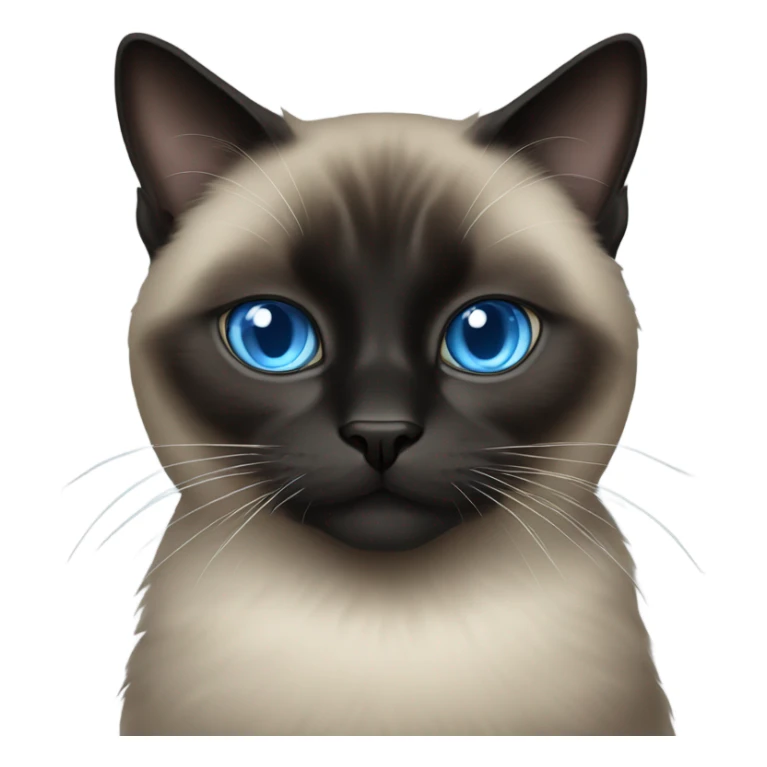 fluffy black siamese cat with blue eyes  sticker