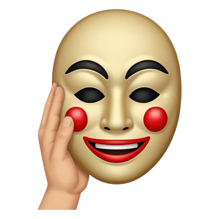 Fröhliche maske hand und trauriges Gesicht  sticker