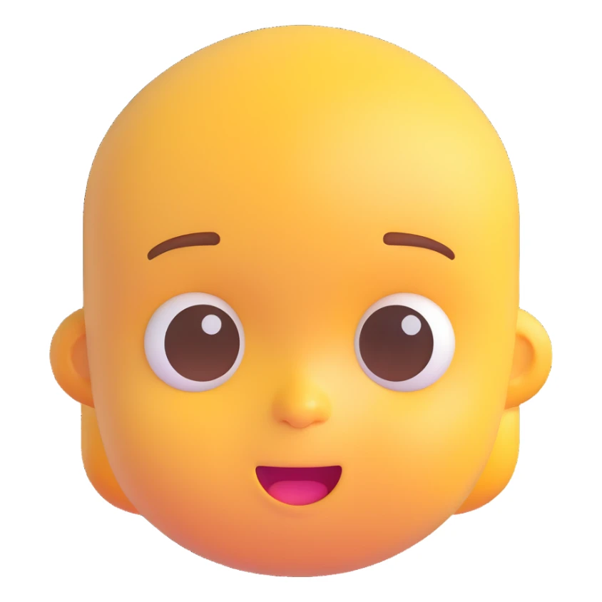 baby face, 3d emoji style sticker