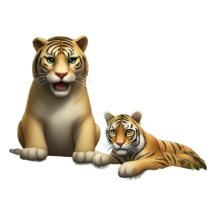 Panther and tigers in a jungle sticker