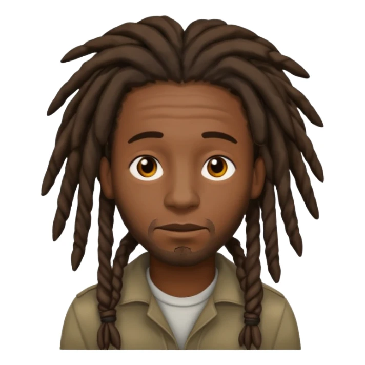 A nonchalant black man with dreads for hair sticker