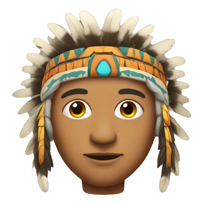 Indigenous man with a headdress on his head  sticker