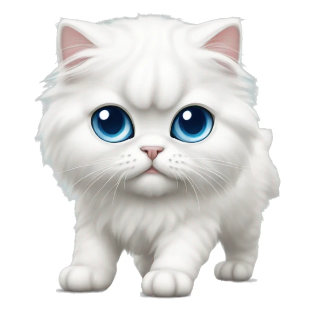 White persian cat whit blue eyes kitten walking  sticker