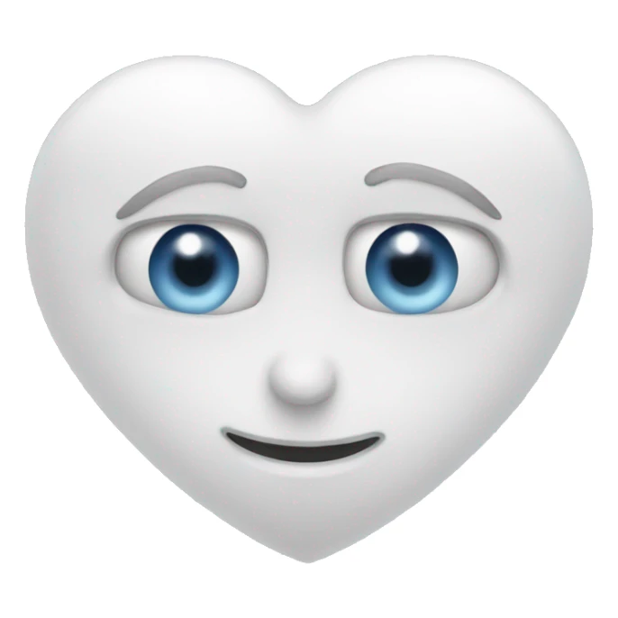 A white heart with eyes and handles sticker