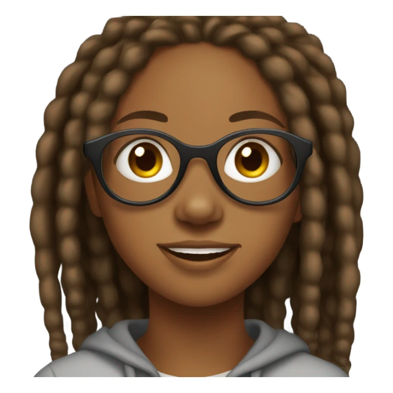 black girl teenager with locs and glasses sticker