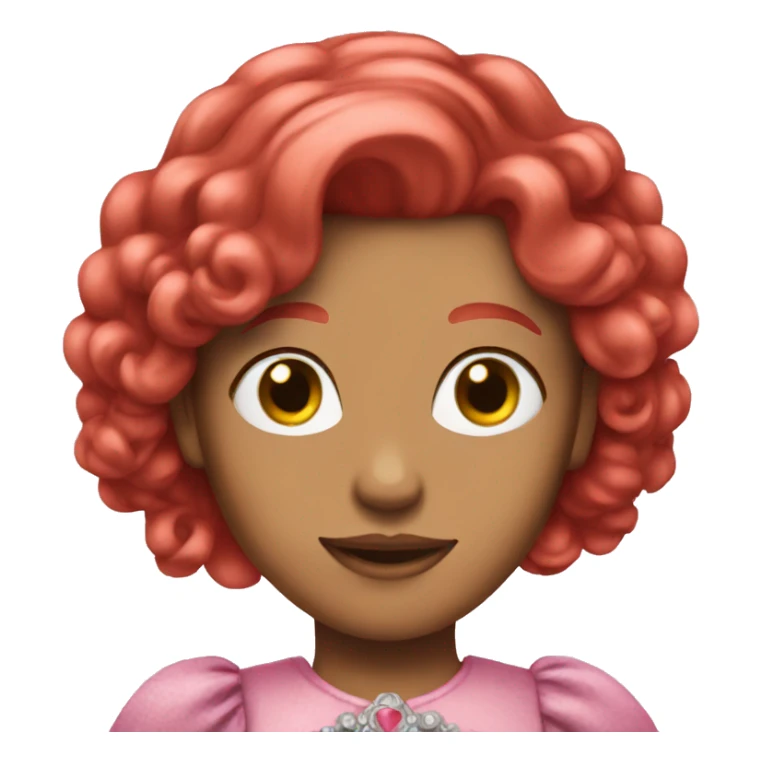 Pink princess red hair sticker