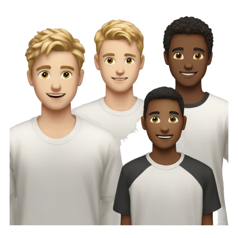 4 white teen men together ethnicity: white sticker
