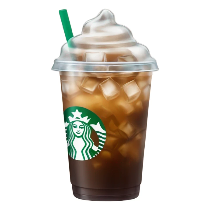 Starbuck ice coffee with ice cubes sticker