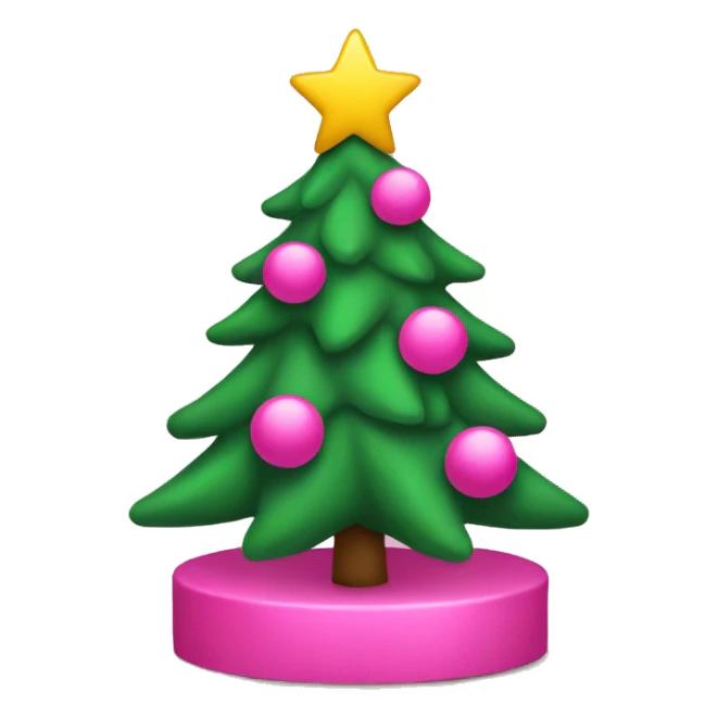 pink christmas tree sticker