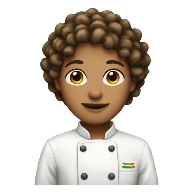 chef with short brown curly hair  sticker