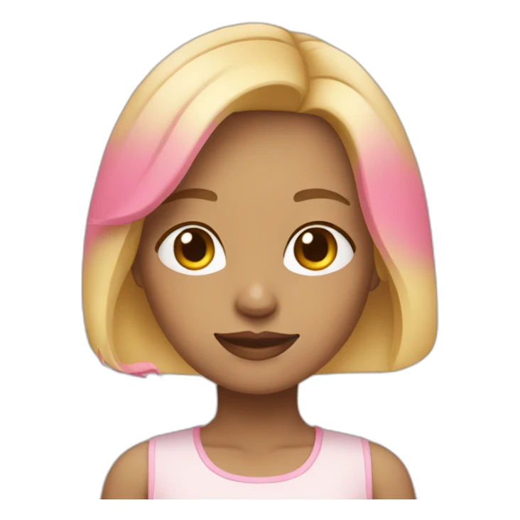Blonde girl with bob hair and pink ends sticker