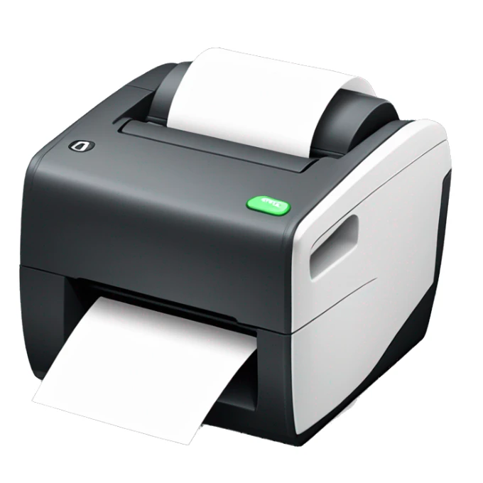 thermal receipt printer, paper comping ot of top, not front. sticker
