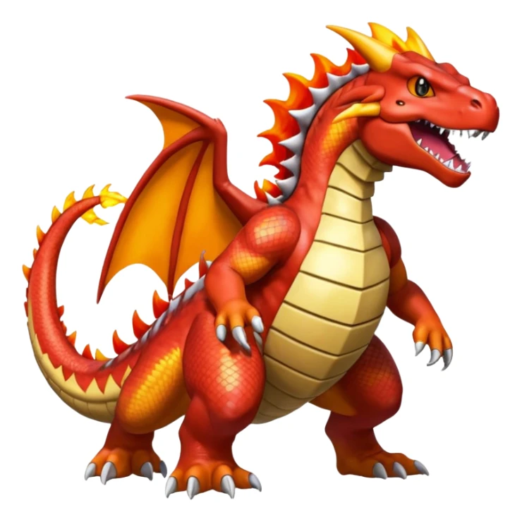 Shiny Exotic Colorful Groudon-Charizard-Fakémon-hybrid-creature (full body)  sticker