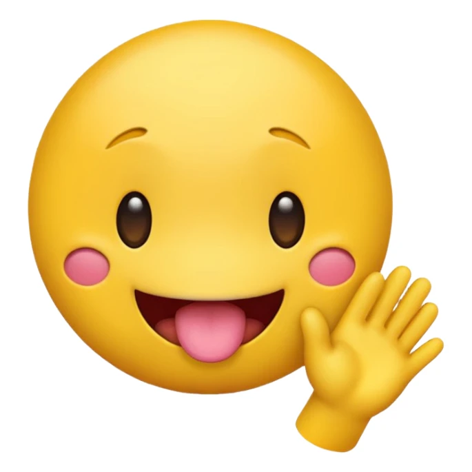 make a yellow typical emoji with tongue sticking out shaking head and two hands doing a diving motion sticker