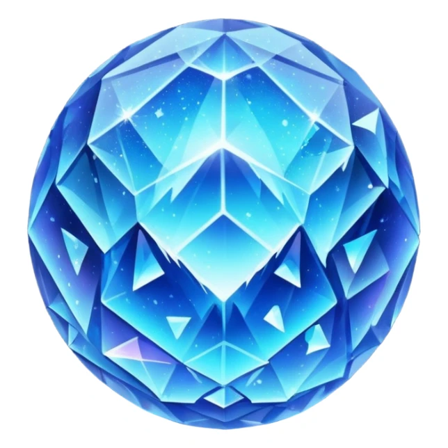 blue planet, Crystal Planet, surface covered in glowing crystals sticker