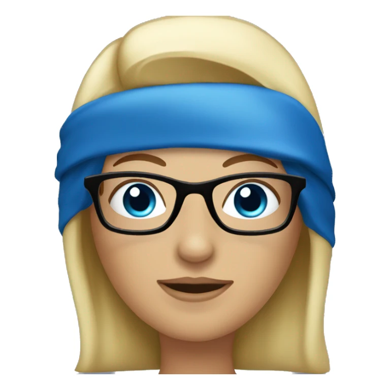 Tan Blonde woman blue eyes crown black glasses  sticker