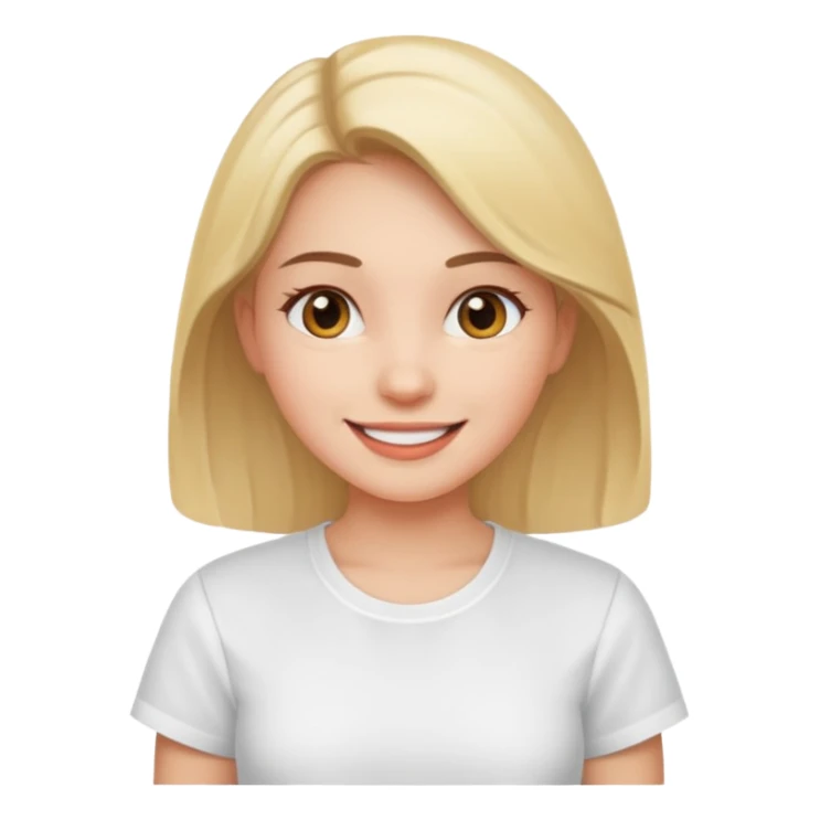 smiling girl in white shirt sticker