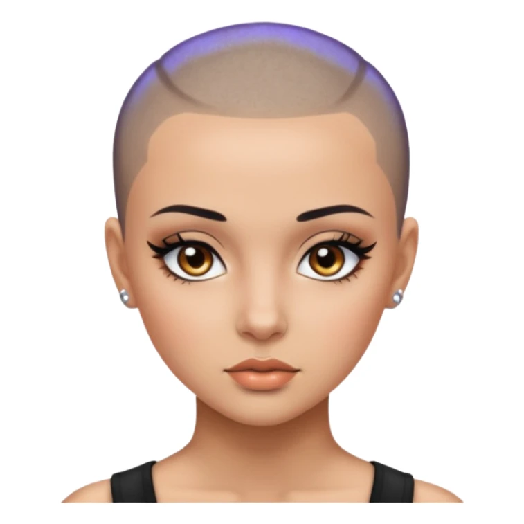 latina, baddie,pretty, brown eyes, makeup, black eyeliner, shaved buzz cut sticker