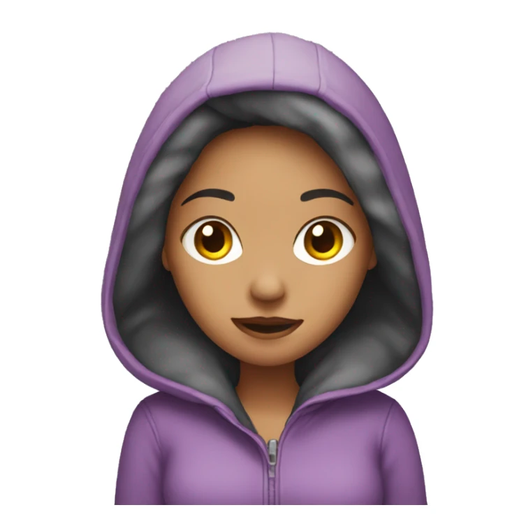 girl wearing a hoodie and ear muffs sticker