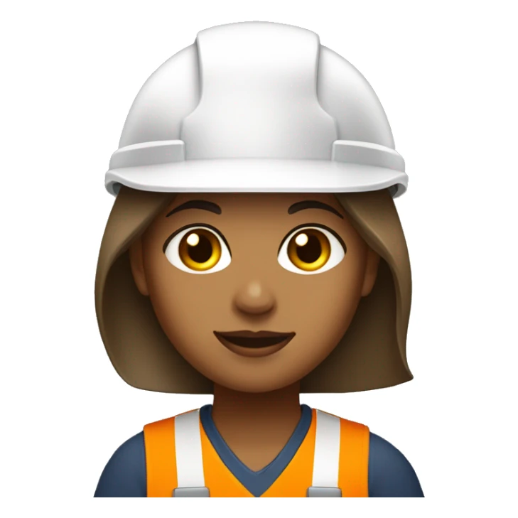 Light Brown girl with white construction hat wearing construction uniform headshot sticker