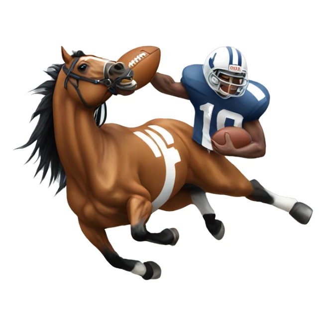 Horse catching an American football sticker