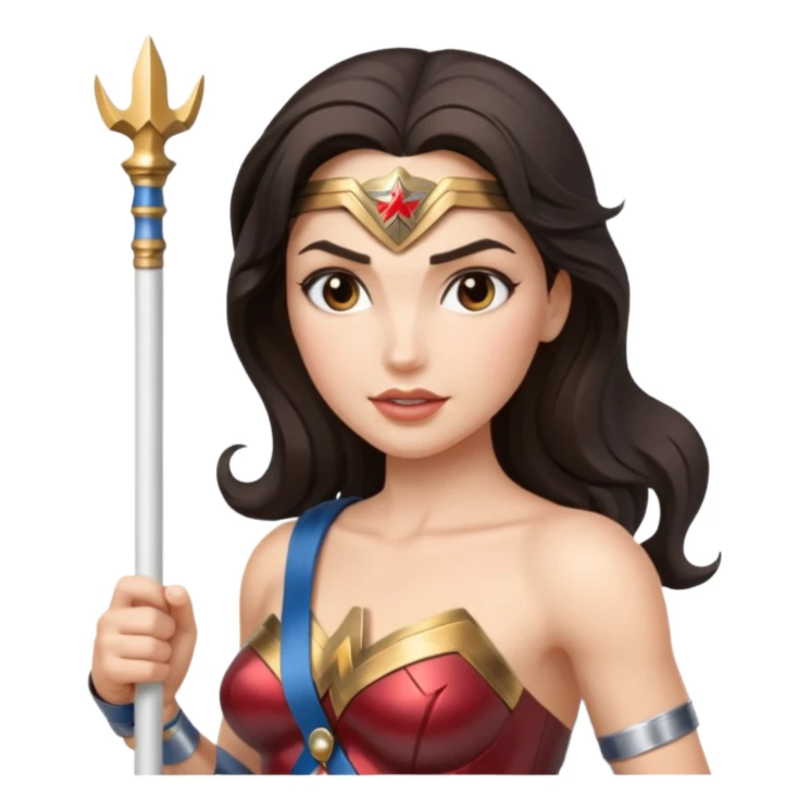 Wonder Woman holding white baton sticker