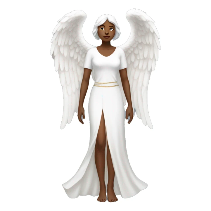 White Angel woman full body sticker