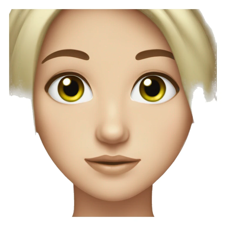 White girl brown hair green eyes sticker