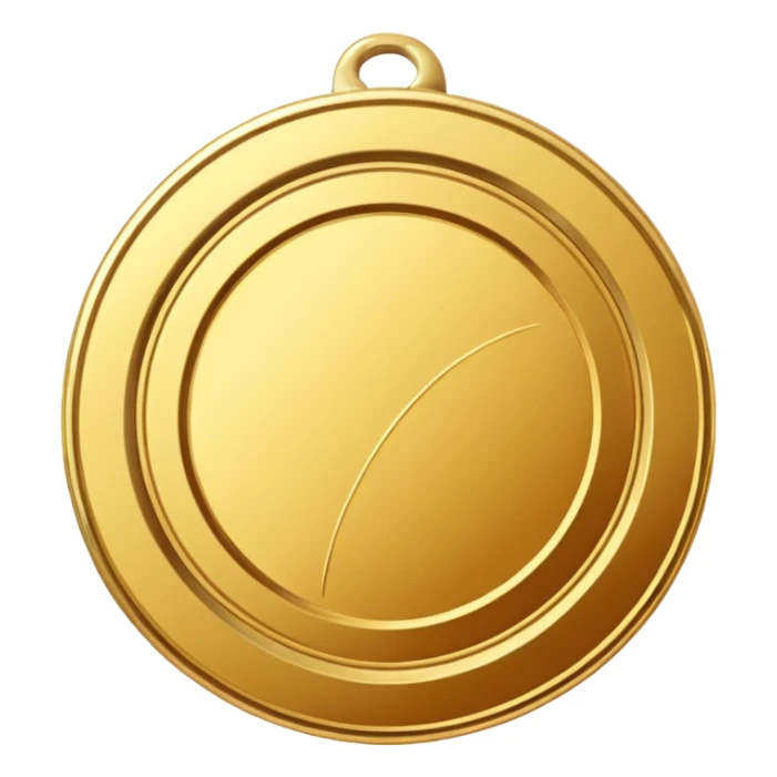 JUST THE CIRCLE  golden medal with a glossy finish, central empty space, details in border, golden  sticker