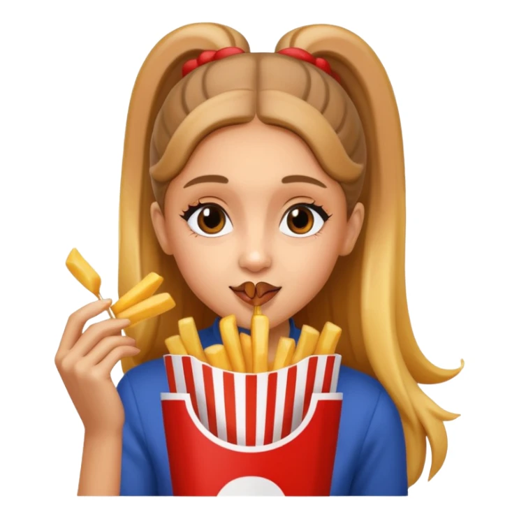 ariana grande munching fries sticker