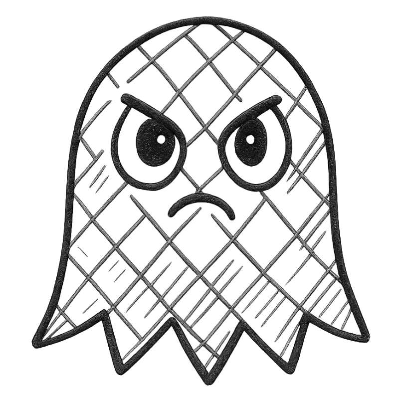 blue ghost made of swarovski crystals with an important expression in the eyes sticker