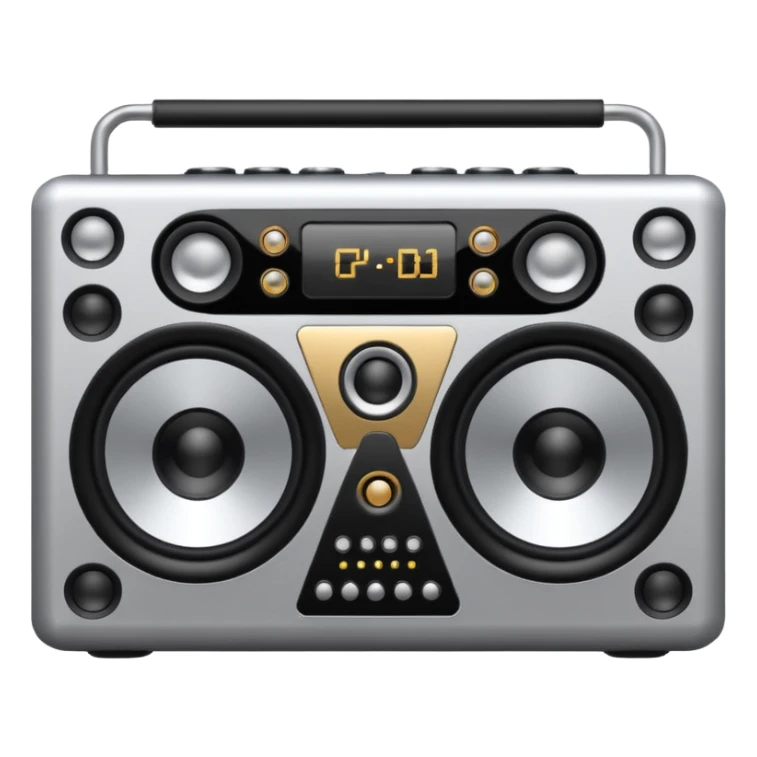 a speaker with eyes and buttons like dj box sticker