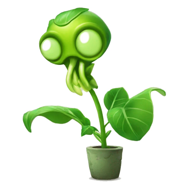 peashooter from the game "plants vs zombies" sticker