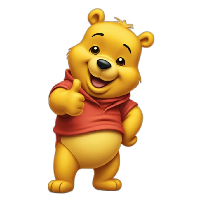Winnie the pooh doing a thumbs up sticker